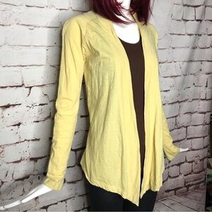 CARILOHA Bamboo Yellow Organic bamboo cotton open hi lo top Size XS
